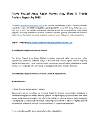 Global Active Phased Array Radar Market Growth and Trends Analysis ...