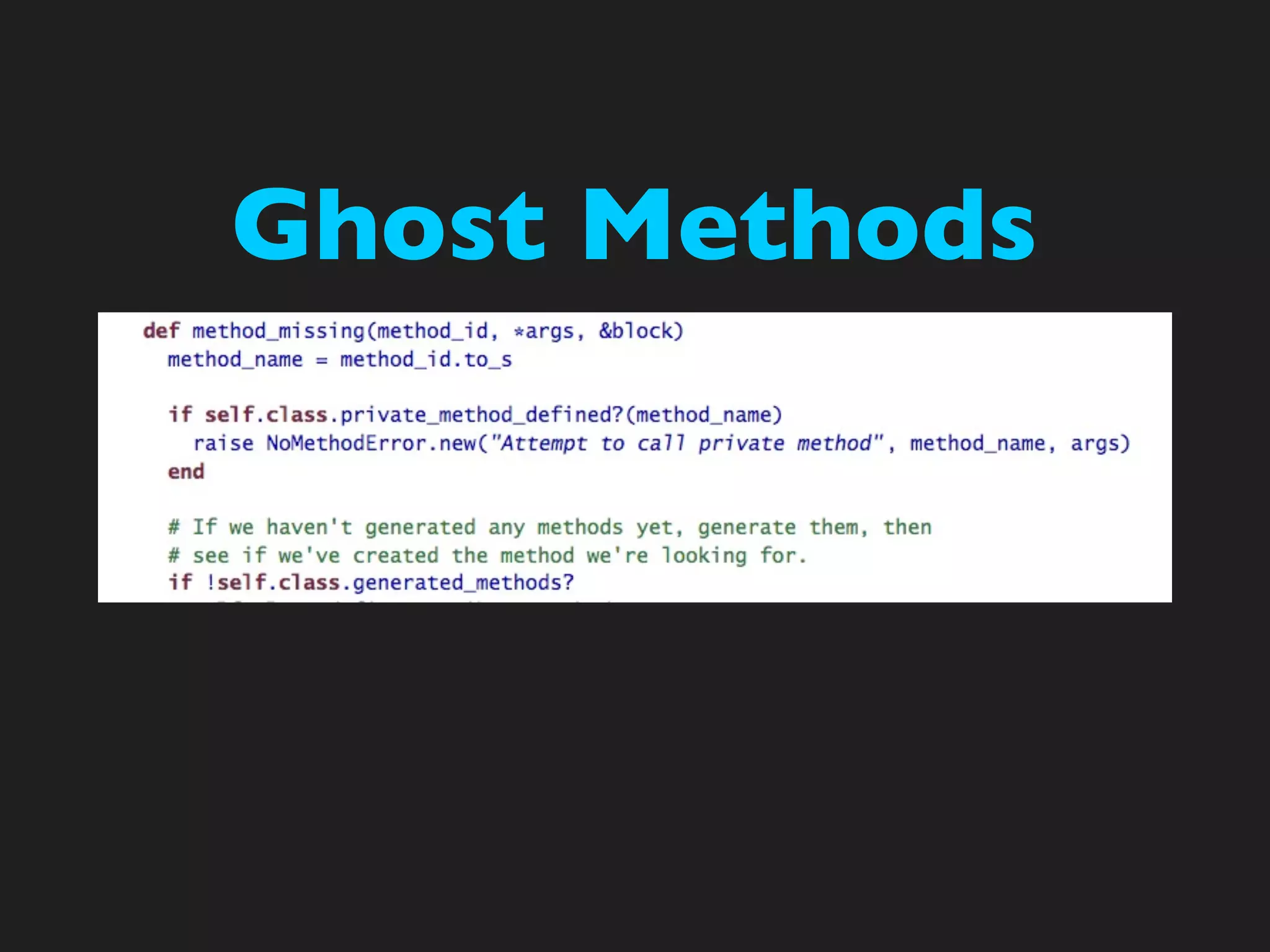 Ghost Methods
 