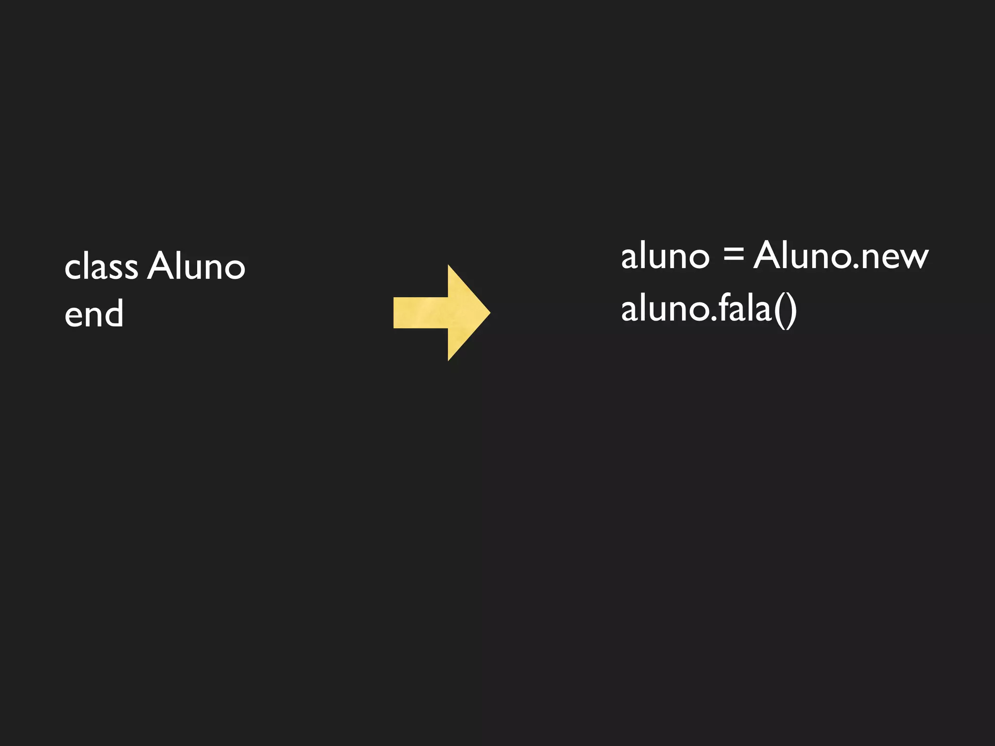 class Aluno   aluno = Aluno.new
end           aluno.fala()
 