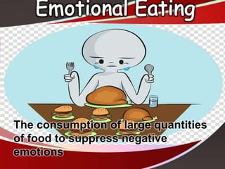 The consumption of large quantities
of food to suppress negative
emotions
 