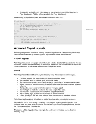 Activereports for -net_user_guide | PDF