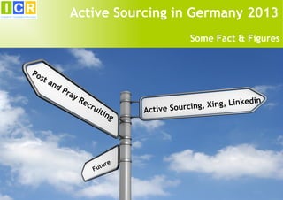 1
Active Sourcing, Xing, Linkedin
Post and Pray Recruiting
Future
Active Sourcing in Germany 2013
Some Fact & Figures
 