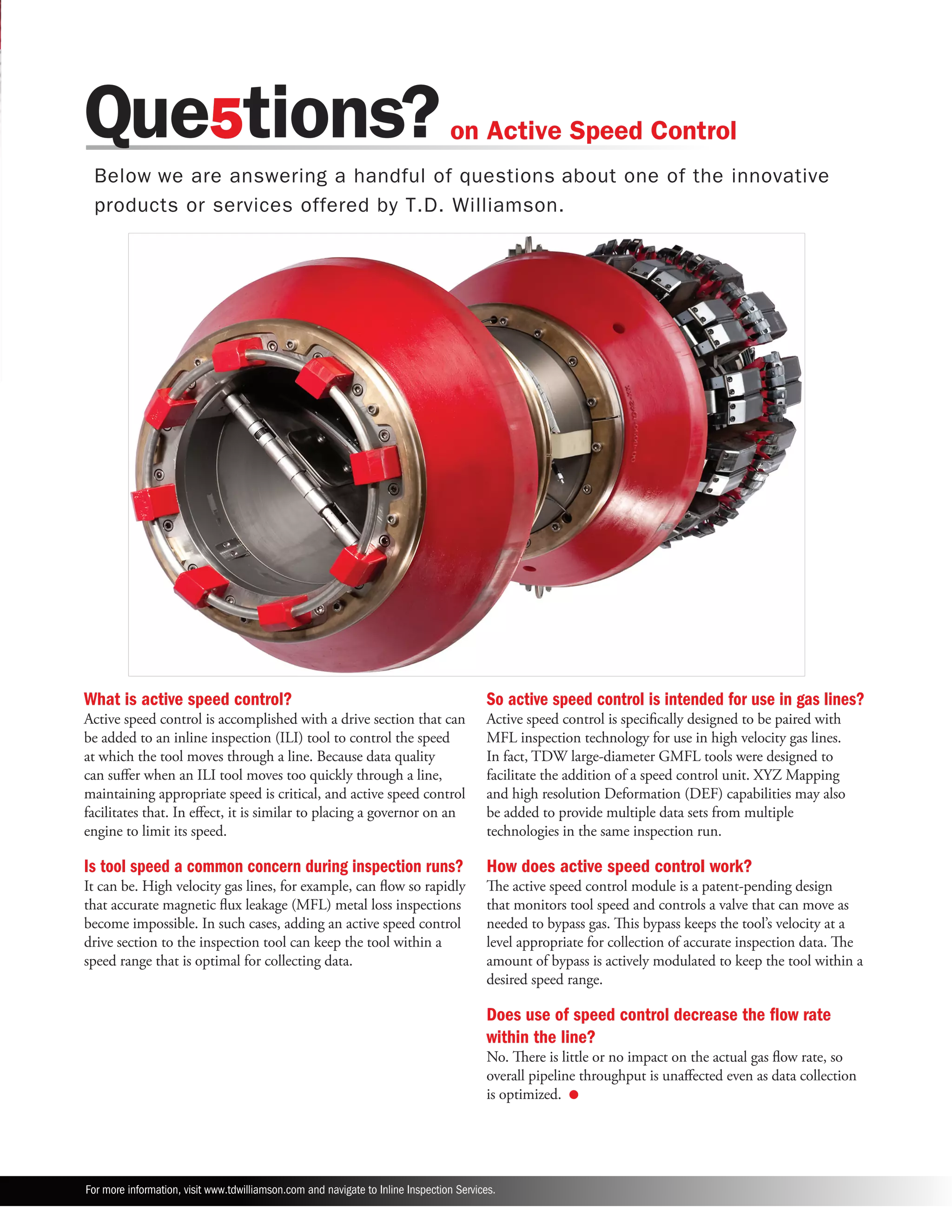 Speed Control In Line Inspection Device TDW Que5tions: Active Speed Control | PDF