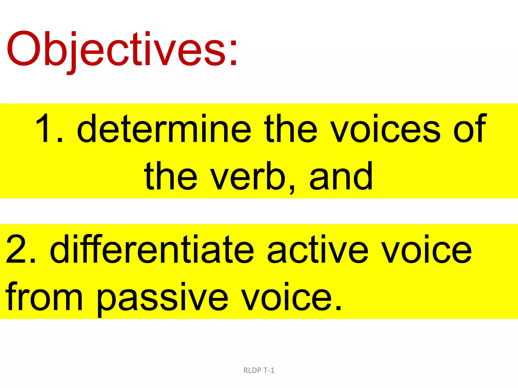 Active vs. Passive Voice of the Verb | PPTX
