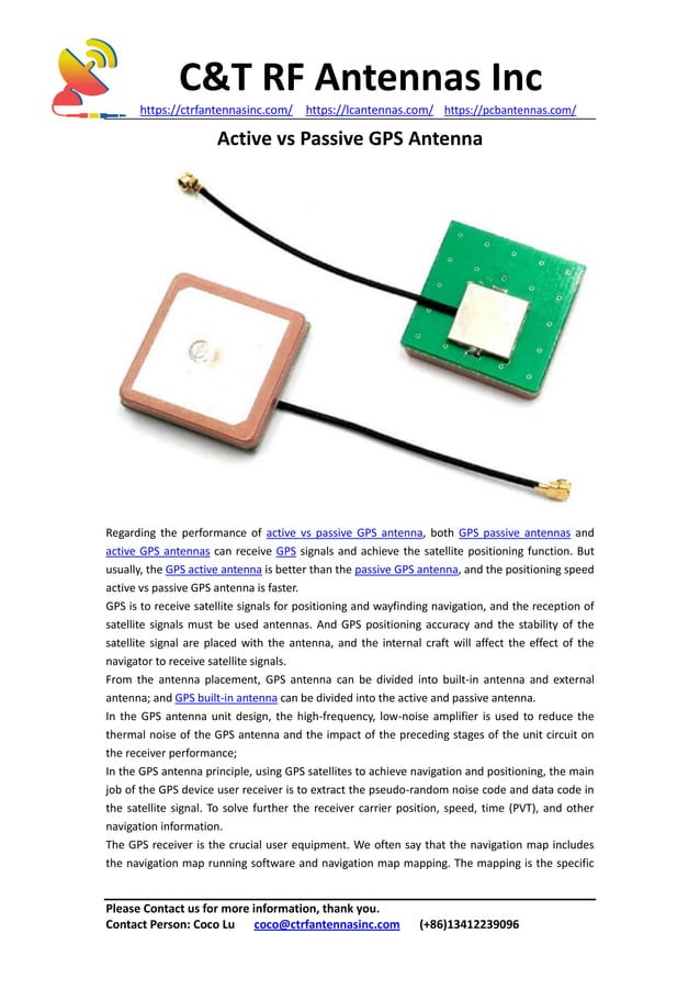 Active vs Passive GPS Antenna PDF