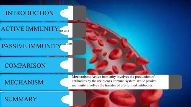 Active Vs Passive Immunity presentationpptx | PPTX