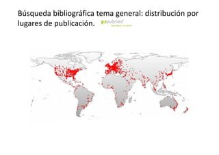 Búsqueda bibliográfica tema general: distribución por
lugares de publicación.
 