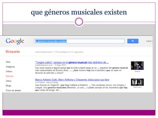 que géneros musicales existen
 