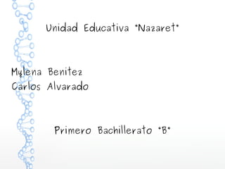 Unidad Educativa “Nazaret” 
Mylena Benitez 
Carlos Alvarado 
Primero Bachillerato “B” 
 