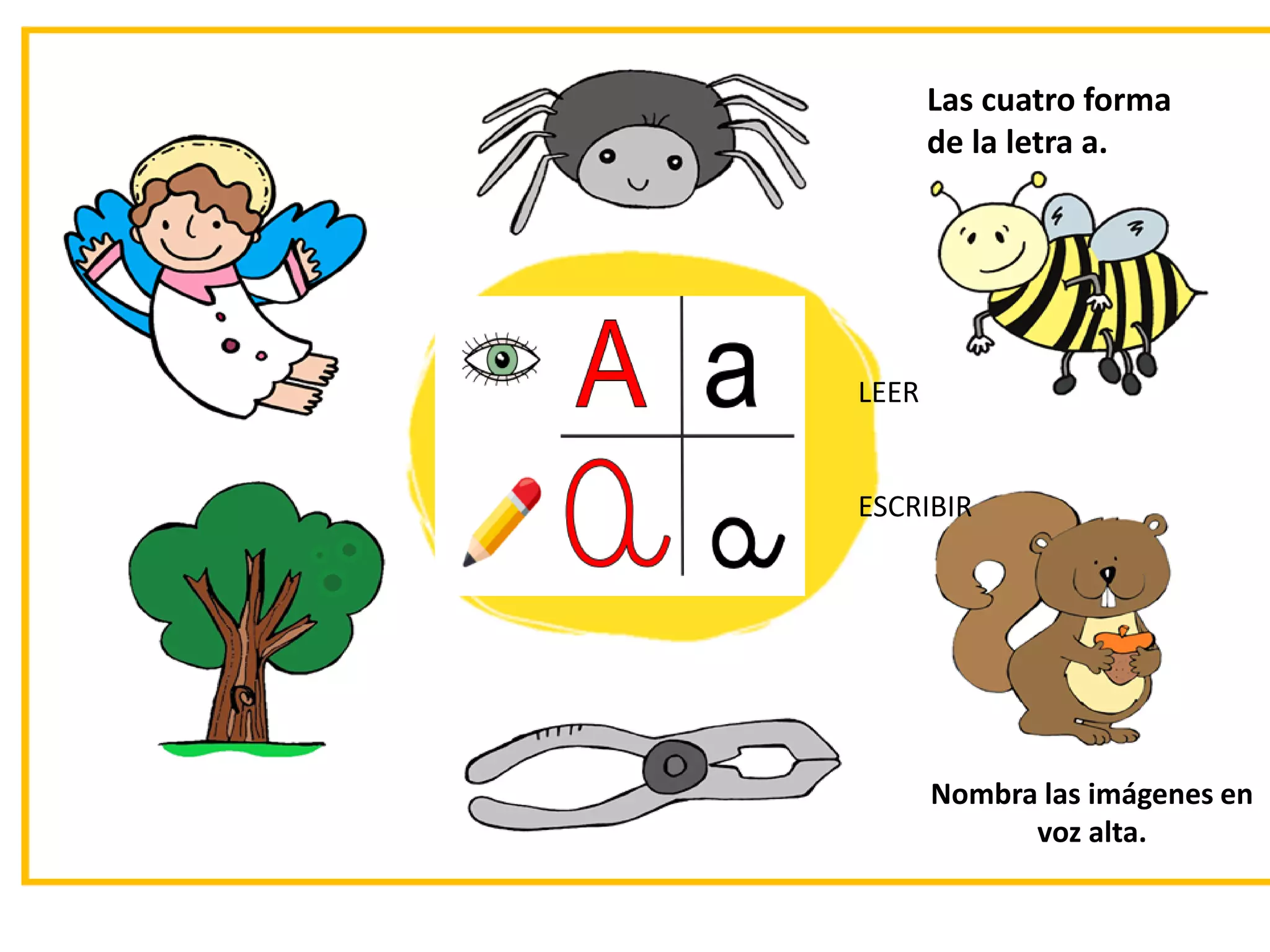 Las Vocales En Sus 4 Formas Con Dibujos