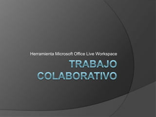 Herramienta Microsoft Office Live Workspace
 