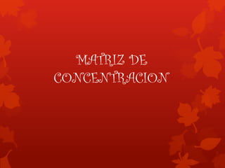 MATRIZ DE
CONCENTRACION
 