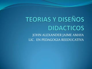 JOHN ALEXANDER JAIME AMAYA
LIC. EN PEDAGOGIA REEDUCATIVA

 