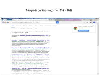 Búsqueda por tipo rango: de 1974 a 2016