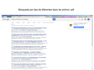 Búsqueda por tipo de diferentes tipos de archivo: pdf