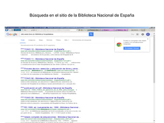 Búsqueda en el sitio de la Biblioteca Nacional de España