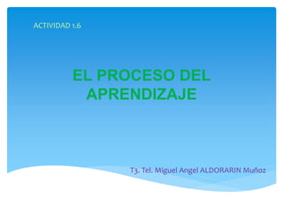 EL PROCESO DEL
APRENDIZAJE
ACTIVIDAD 1.6
T3. Tel. Miguel Angel ALDORARIN Muñoz
 