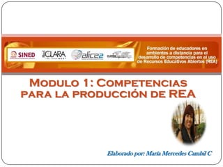 Modulo 1: Competencias
para la producción de REA




            Elaborado por: María Mercedes Cambil C
 
