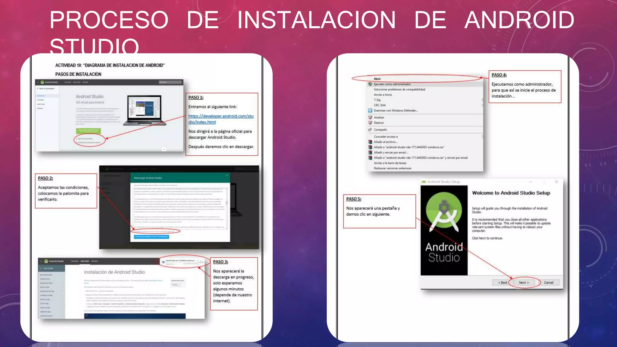 PROCESO DE INSTALACION DE ANDROID
STUDIO