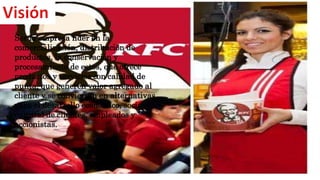 Ser la empresa líder en la
comercialización, distribución de
productos, la conservación y
procesamiento de estos, que ofrece
productos y servicios con calidad de
punta, que generen valor agregado al
cliente y se conviertan en alternativas
para el desarrollo económico, social y
cultural de clientes, empleados y
accionistas.
 