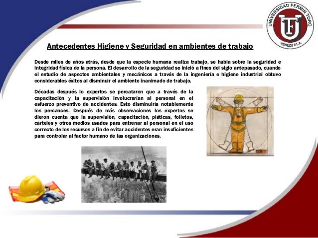 Higiene y seguridad Industrial (antecedentes, evolución