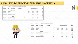 3. ANÁLISIS DE PRECIOS UNITARIOS LA CUREÑA
 