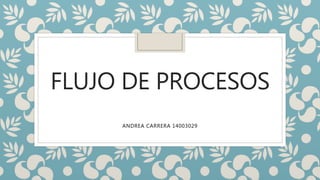 FLUJO DE PROCESOS
ANDREA CARRERA 14003029
 