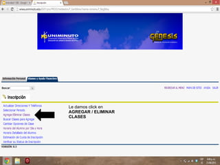 Le damos click en
AGREGAR / ELIMINAR
CLASES
 
