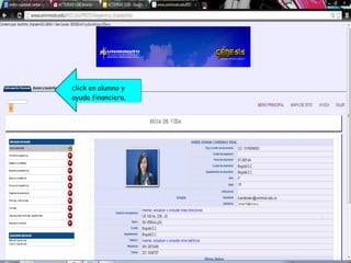 click en alumno y
ayuda financiera.
 