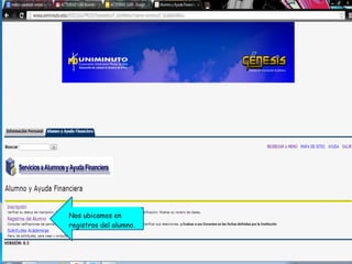 Nos ubicamos en
registros del alumno.
 