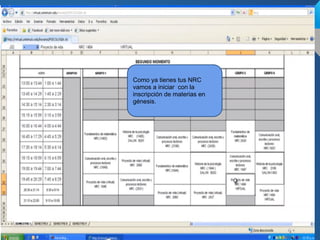 Como ya tienes tus NRC
vamos a iniciar con la
inscripción de materias en
génesis.
 