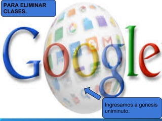 Ingresamos a genesis
uniminuto.
PARA ELIMINAR
CLASES.
 