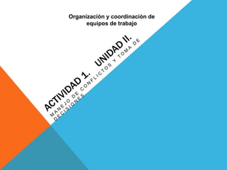 Organización y coordinación de
equipos de trabajo
 