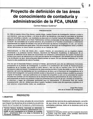ÁREAS DE CONOCIMIENTOS Y RAMAS DE LA CONTADURÍA PUBLICA