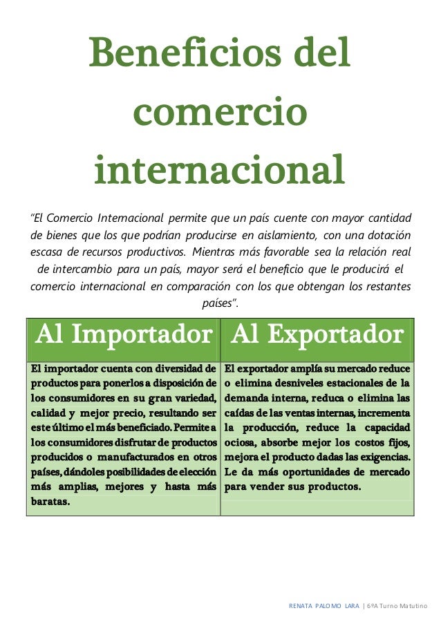 Beneficios del Comercio Internacional