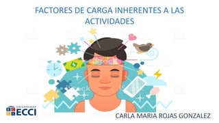 FACTORES DE CARGA INHERENTES A LAS
ACTIVIDADES
CARLA MARIA ROJAS GONZALEZ
 