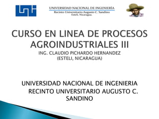 UNIVERSIDAD NACIONAL DE INGENIERIA
  RECINTO UNIVERSITARIO AUGUSTO C.
             SANDINO
 