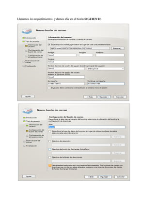 Llenamos los requerimientos y damos clic en el botón SIGUIENTE 
 