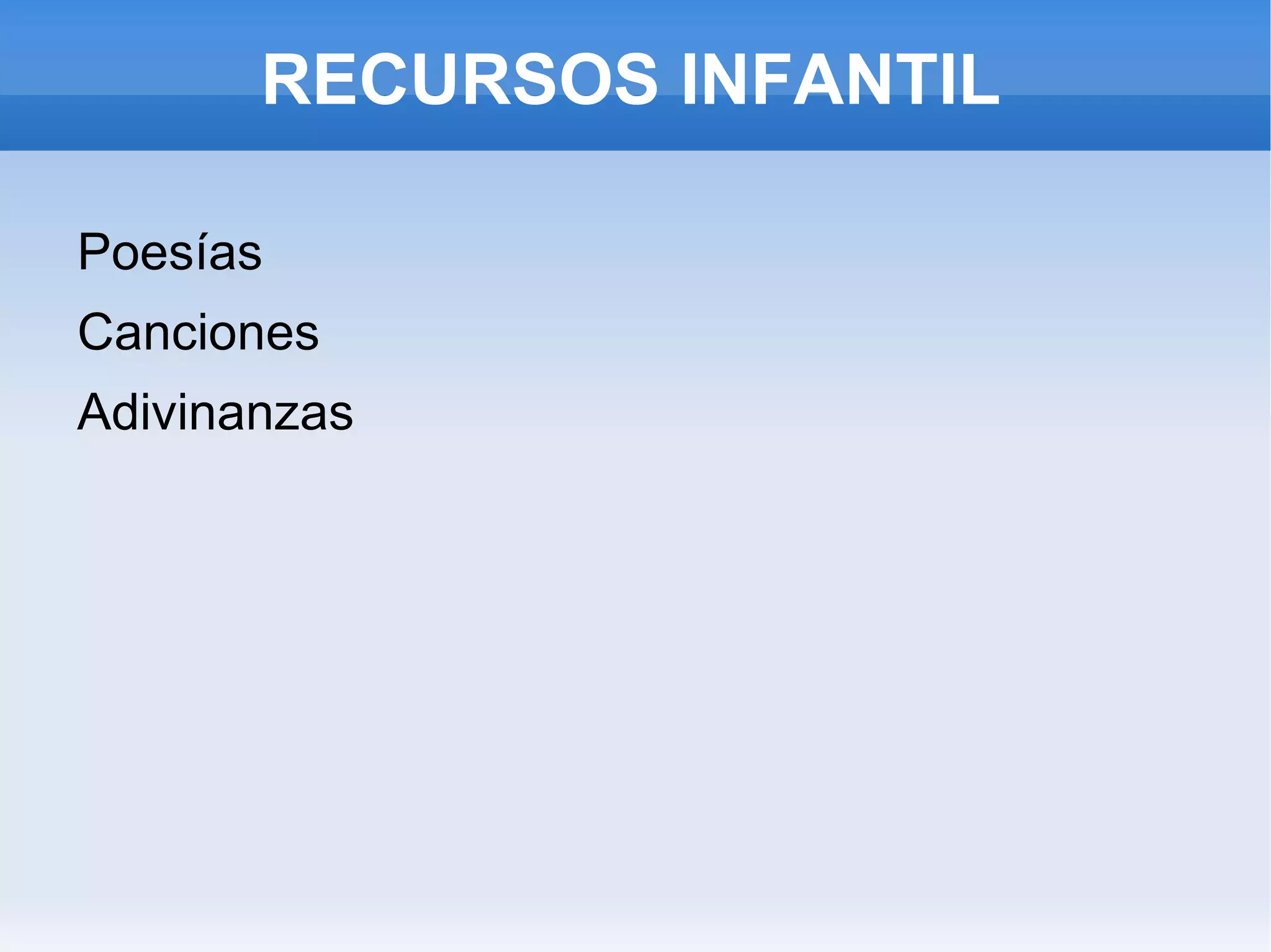 RECURSOS INFANTIL Poesías