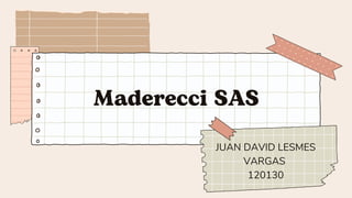 Maderecci SAS
JUAN DAVID LESMES
VARGAS
120130
 