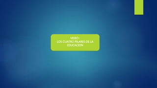 VIDEO :
LOS CUATRO PILARES DE LA
EDUCACION
 