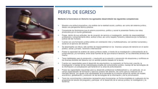 PERFIL DE EGRESO
Mediante la licenciatura en Derecho los egresados desarrollarán las siguientes competencias:
 Muestra una actitud propositiva y de análisis de la realidad social y política, así como del sistema jurídico,
desde una perspectiva teórico-práctica.
 Comprende los fenómenos que el entorno económico, político y social le presentan frente a los retos
producidos por el mundo globalizado.
 Posee, dentro de sus actitudes, las de vocación de servicio e investigación, sentido de responsabilidad
profesional y comportamiento ético, actitud crítica, así como respeto, fomento y tolerancia por la libertad y
justicia del ser humano.
 Cuenta con una formación jurídica sólida con orientación inter y multidisciplinaria, con sentido humanista y
social en el ejercicio del derecho.
 Se desempeña con ética y alto sentido de responsabilidad en los diversos campos del derecho en el sector
público, social y privado, nacional e internacional.
 Posee la capacidad de análisis de casos jurídicos reales, a través de la investigación e interpretación de la
jurisprudencia y la normativa, entre otras fuentes de las que emana el derecho, en los diferentes ámbitos del
mismo.
 Tiene habilidades para la prevención, y resolución en la solución y prevención de situaciones y conflictos en
los diversos ámbitos del derecho con un sentido práctico basado en la teoría.
 Cuenta con capacidades para el desarrollo de argumentos y su expresión en forma oral y escrita, la
investigación y manejo de las metodologías propias del conocimiento jurídico, manejo de las tecnologías de
la información y la actualización permanente en su área de profundización.
 Posee las capacidades requeridas para su desarrollo profesional multidisciplinario y, en particular, en un
campo especializado de formación y ejercicio práctico del derecho, así como para su inserción en el
mercado laboral, con ajuste a las necesidades de la sociedad en el entorno actual de cambio de modelo
económico, globalización y evolución de las tecnologías de la información y de la comunicación.
 Tiene los conocimientos y elementos necesarios para incorporarse, en forma inmediata en cualquiera de los
programas de estudio de posgrado y participar, en el desarrollo de la ciencia jurídica, la investigación y la
docencia.Esta foto de Autor desconocido está bajo licencia CC BY-NC
 