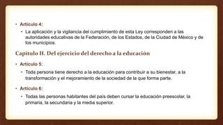 Resumen de la ley general de educación en México | PDF