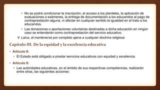 Resumen de la ley general de educación en México | PDF
