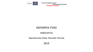 SAPIENTIA FIDEI - homiletica