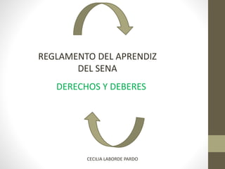 REGLAMENTO DEL APRENDIZ 
DEL SENA 
DERECHOS Y DEBERES 
CECILIA LABORDE PARDO 
 