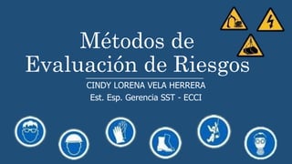 Métodos de
Evaluación de Riesgos
CINDY LORENA VELA HERRERA
Est. Esp. Gerencia SST - ECCI
 