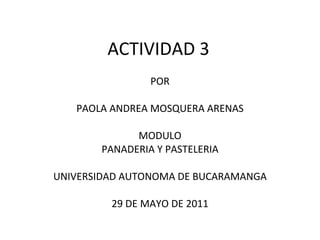 Actividad 3 panaderia