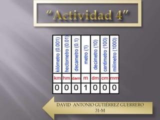 “Actividad 4” David  Antonio Gutiérrez guerrero 31-m 