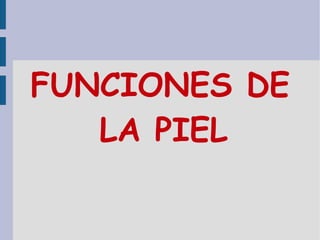 FUNCIONES DE LA PIEL
